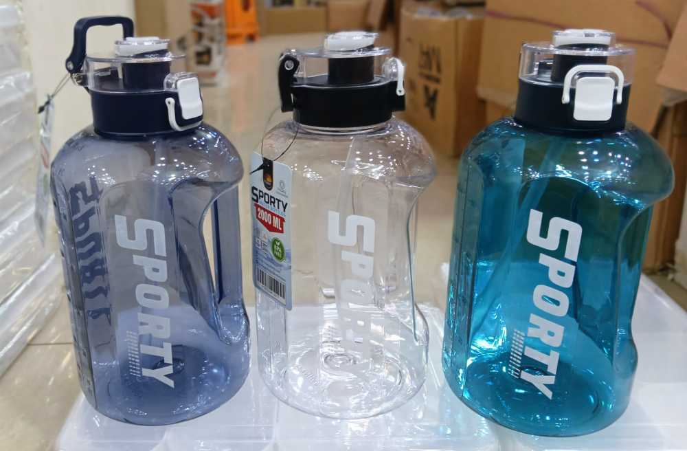 Happy Sporty 2000ML Water Bottle – Motivational 2L Bottle with Time Marker